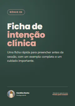 Capa do bônus: Ficha de Intenção Clínica